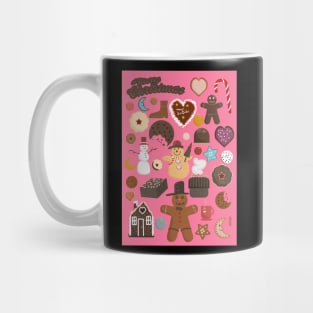 Cute Christmas Postcards - Cute Christmas Illustration - christmas cookies illustration Mug